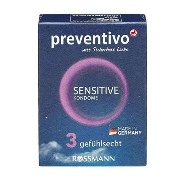 Preventivo Condom Sensitive Travel Size 3 Pack