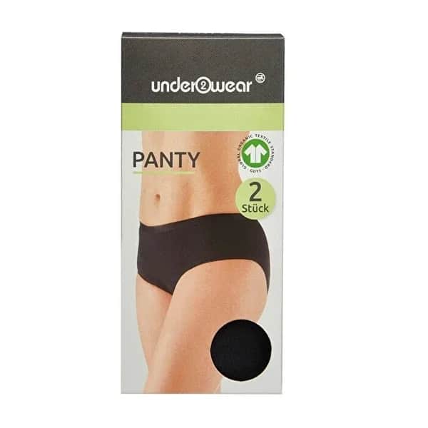 Underwear Women Panty Slip Panties 2-Pack Black L Size 2-Pack