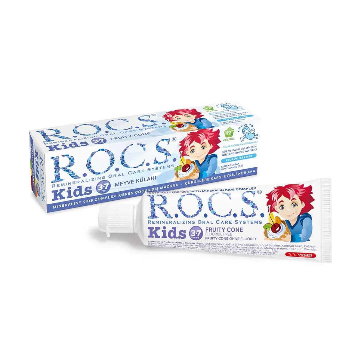 Rocs Kids 3-7 years Fruity Children's Toothpaste (fruit Cone) 35 ml.