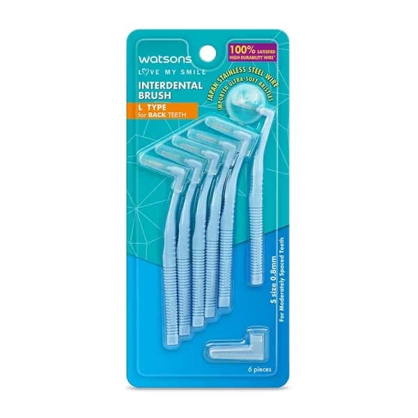 Watsons 0.8 mm l Type Interdental Brush 6 pcs