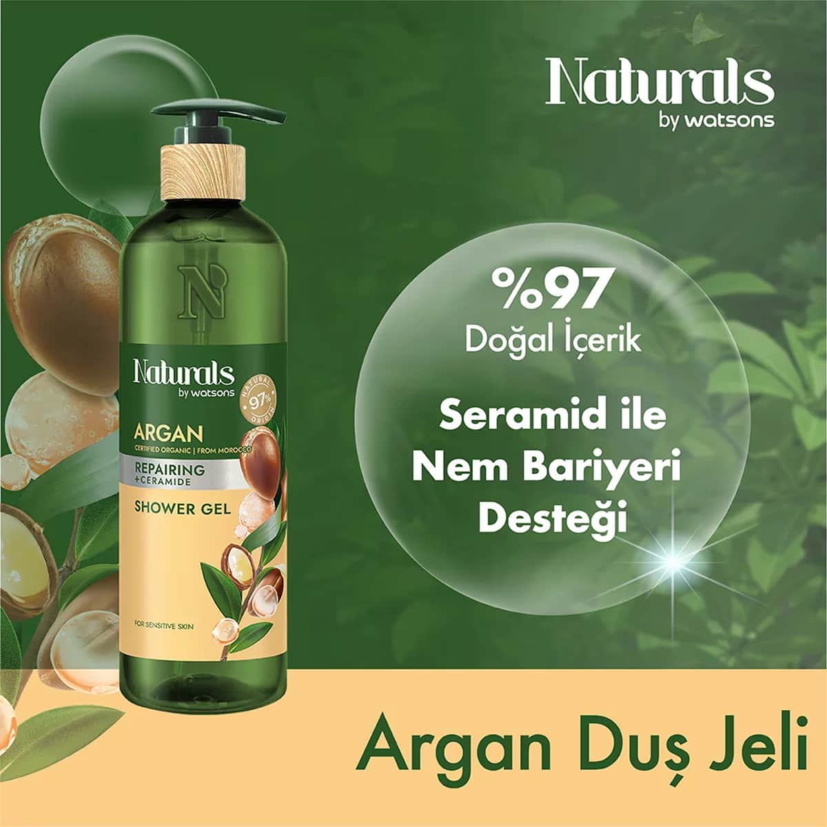 Naturals by Watsons Argan Shower Gel 490ml - Nourishing Cleanser
