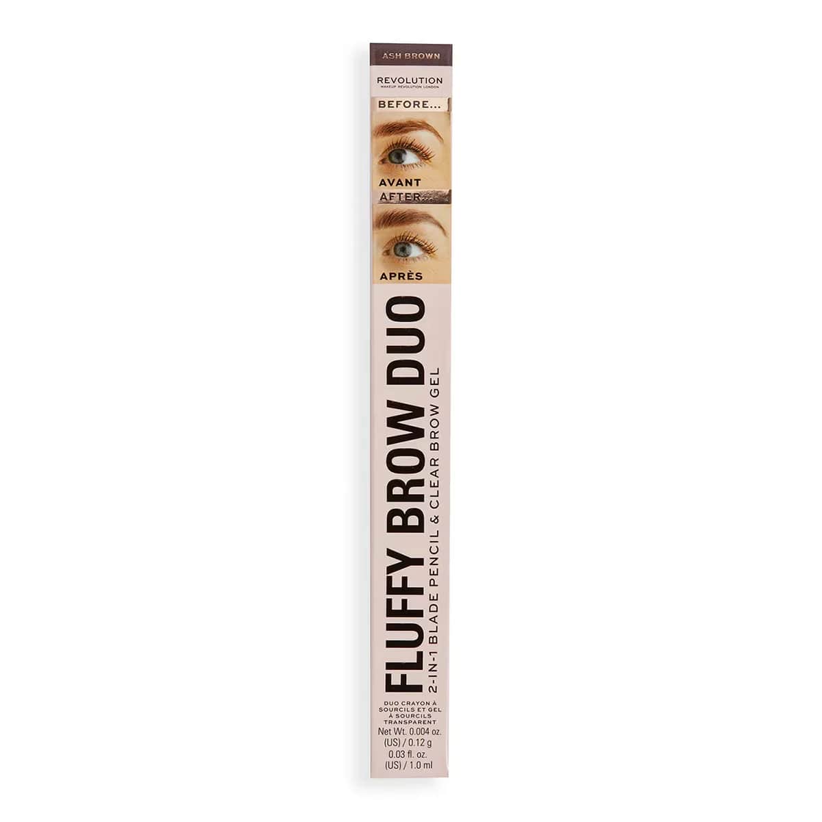 Revolution Fluffy Brow Duo Brow Pencil And Brow Mascara Ash Brown