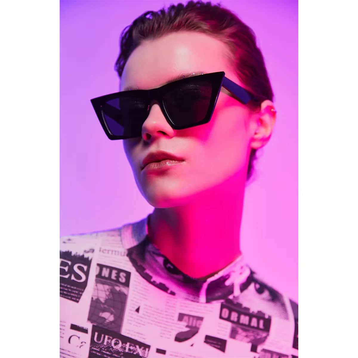 Aqua Di Polo Sunglasses Women Black Big Cat Eye Apgt1-g4580-ksk33