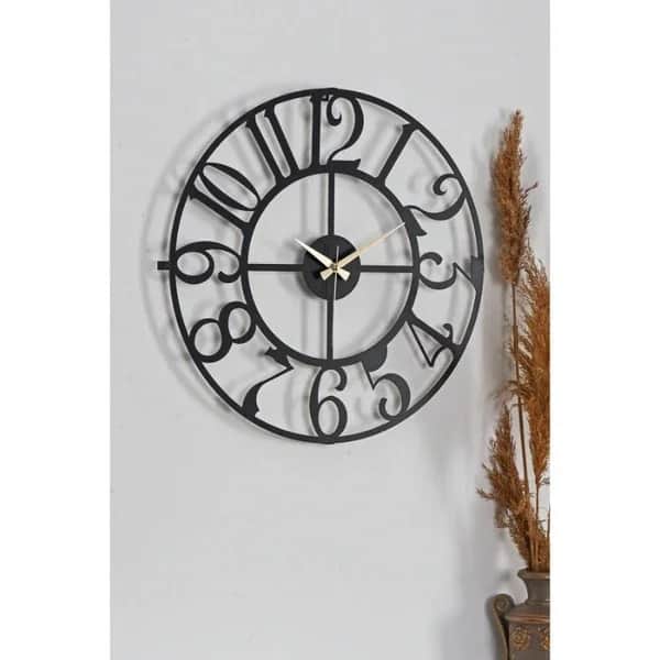 Muyika Bonni 41cm Metal Black Wall Clock - Silent Mechanism