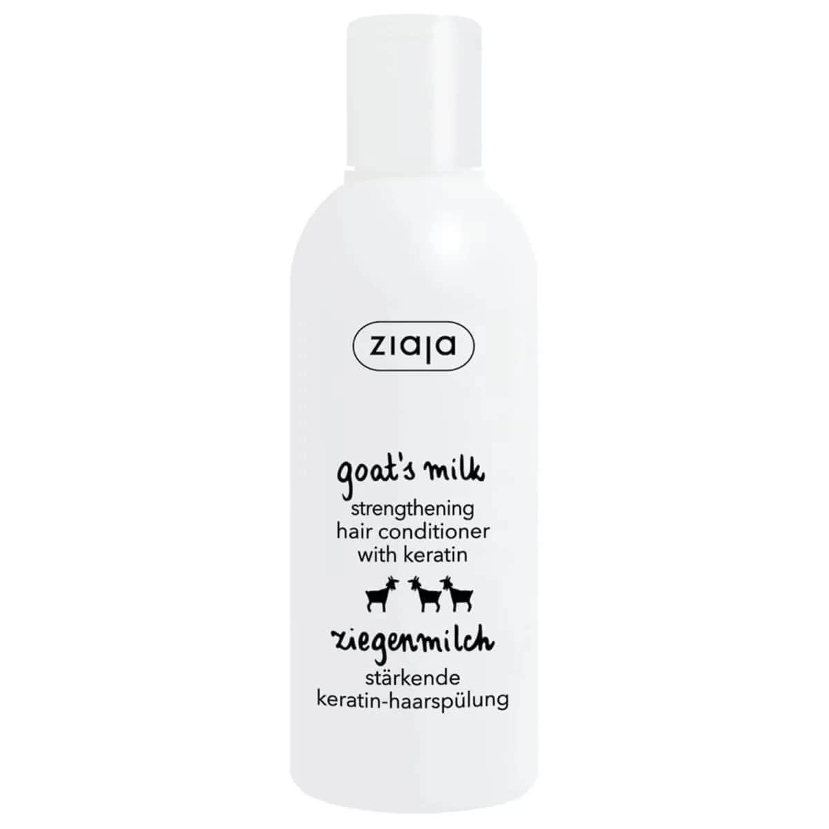 Ziaja Goat Milk Conditioner for Dry and Dull Hair, Goat Milk and Keratin 200 ml