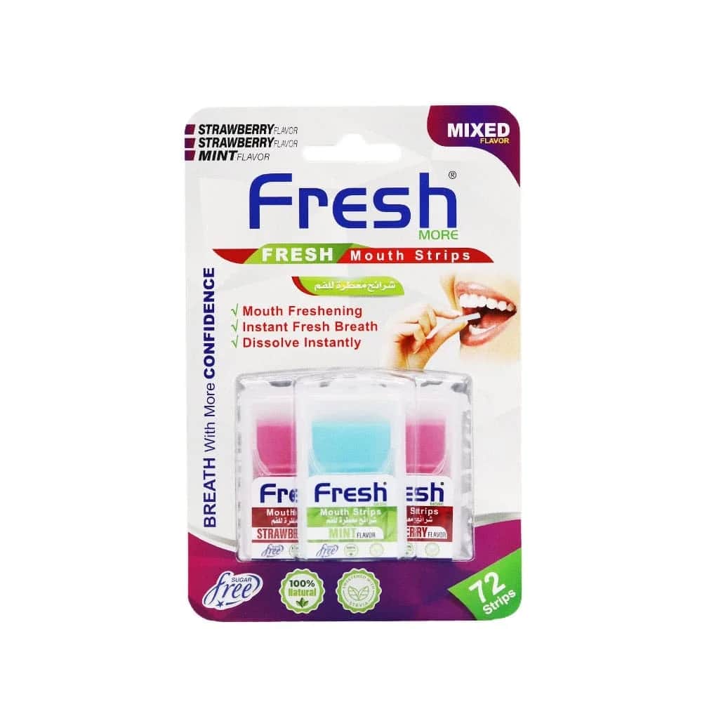 Fresh Strawberry and Mint Flavored Mouth Strips - 72 Strips