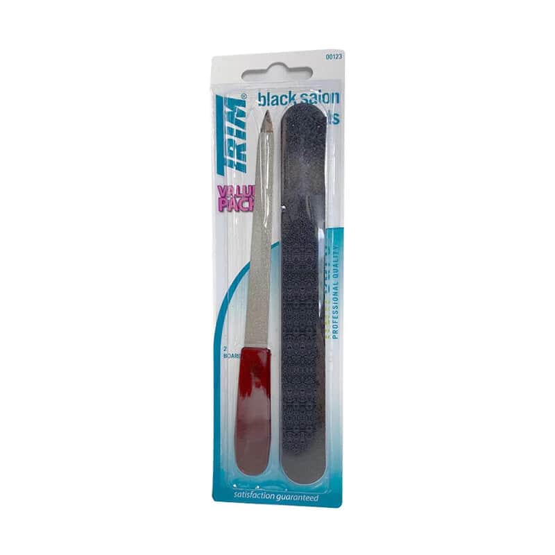 Trim 2 Piece Black Nail File Set - Durable &amp; Easy to Use