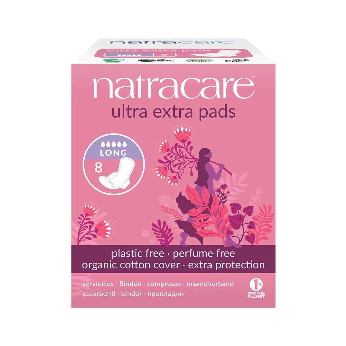 Natracare Ultra Extra Long Pads - 8 Eco-Friendly Pieces