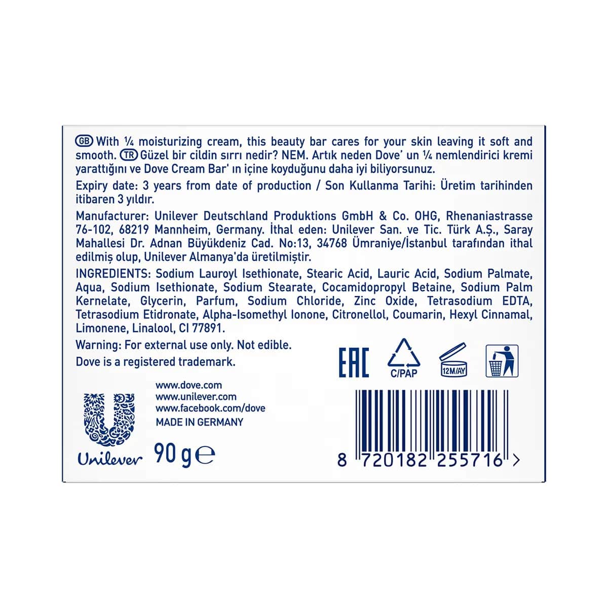 Dove Cream Bar Soap 100 gr