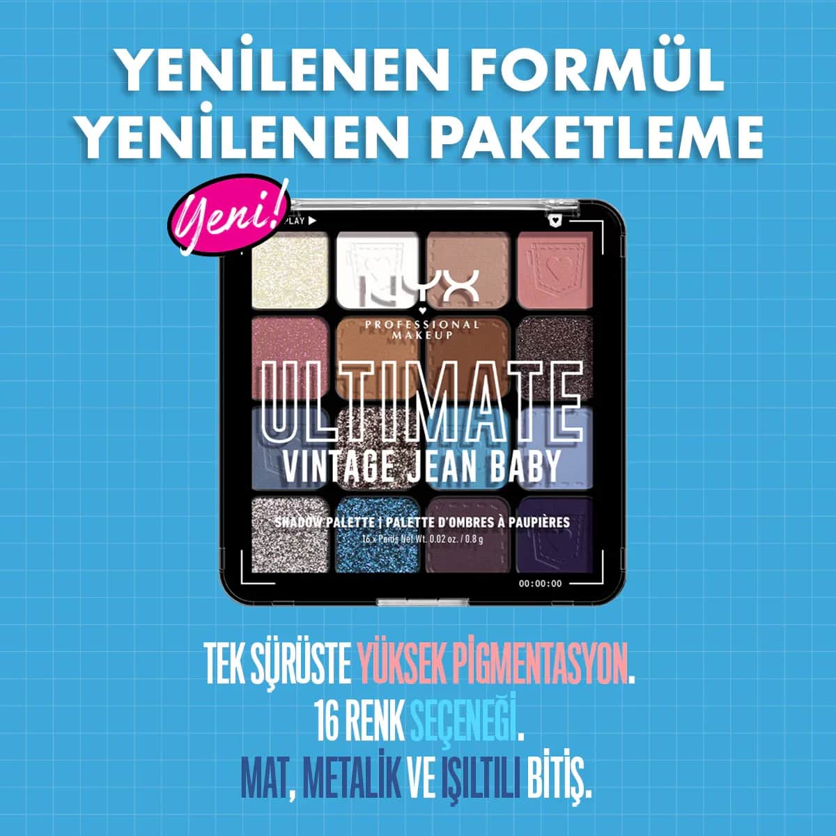 Nyx Professional Makeup Ultimate Shadow Palette Vintage Jean Baby Eyeshadow Palette