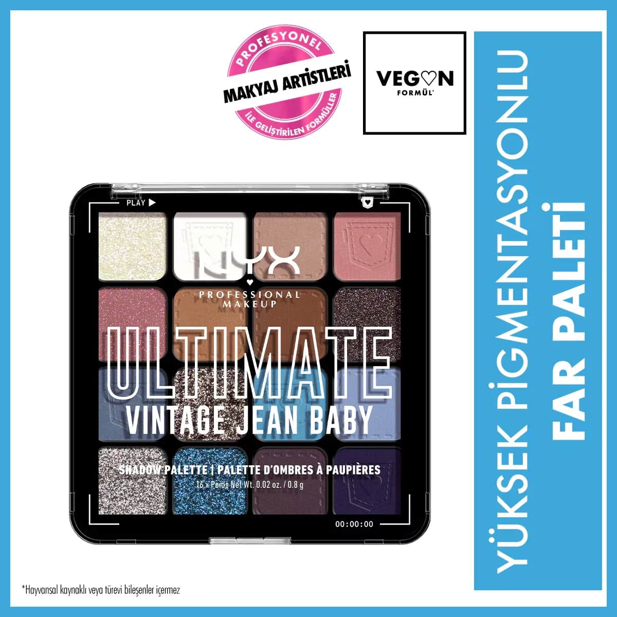 Nyx Professional Makeup Ultimate Shadow Palette Vintage Jean Baby Eyeshadow Palette