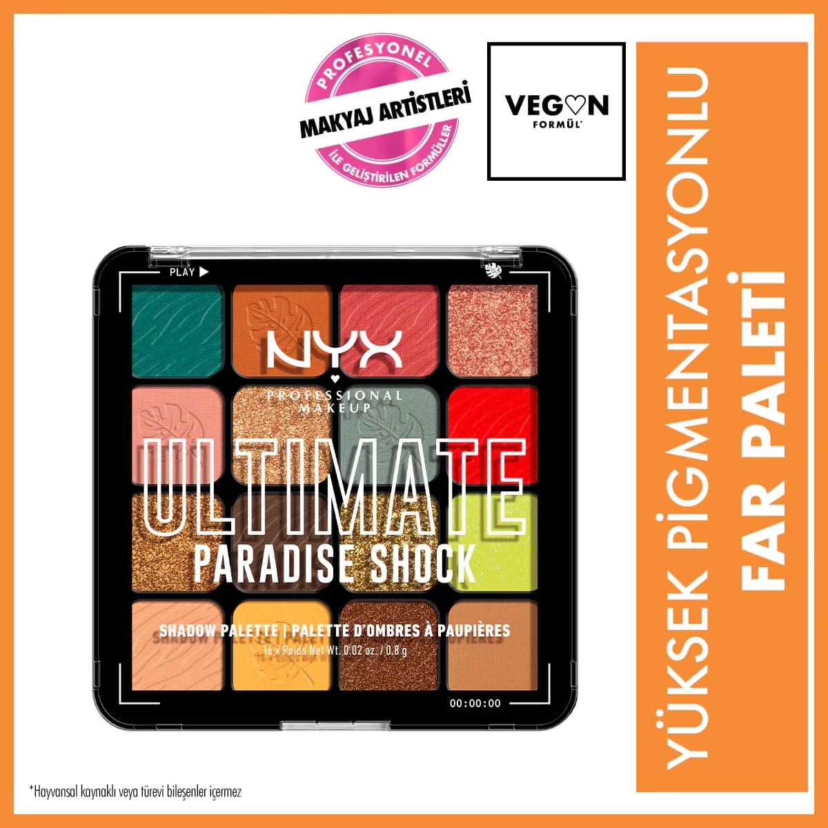 Nyx Professional Makeup Ultimate Shadow Palette Paradise Shock Eyeshadow Palette