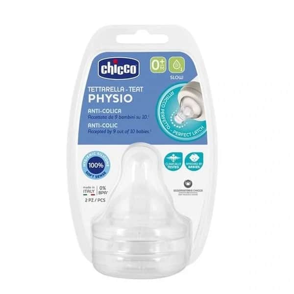 Chicco Tettarella - Teat Physio 0 m+ Bottle Cap 2 pcs