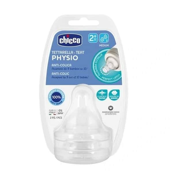 Chicco Tettarella - Teat Physio 2 m+ Bottle Cap 2 pcs