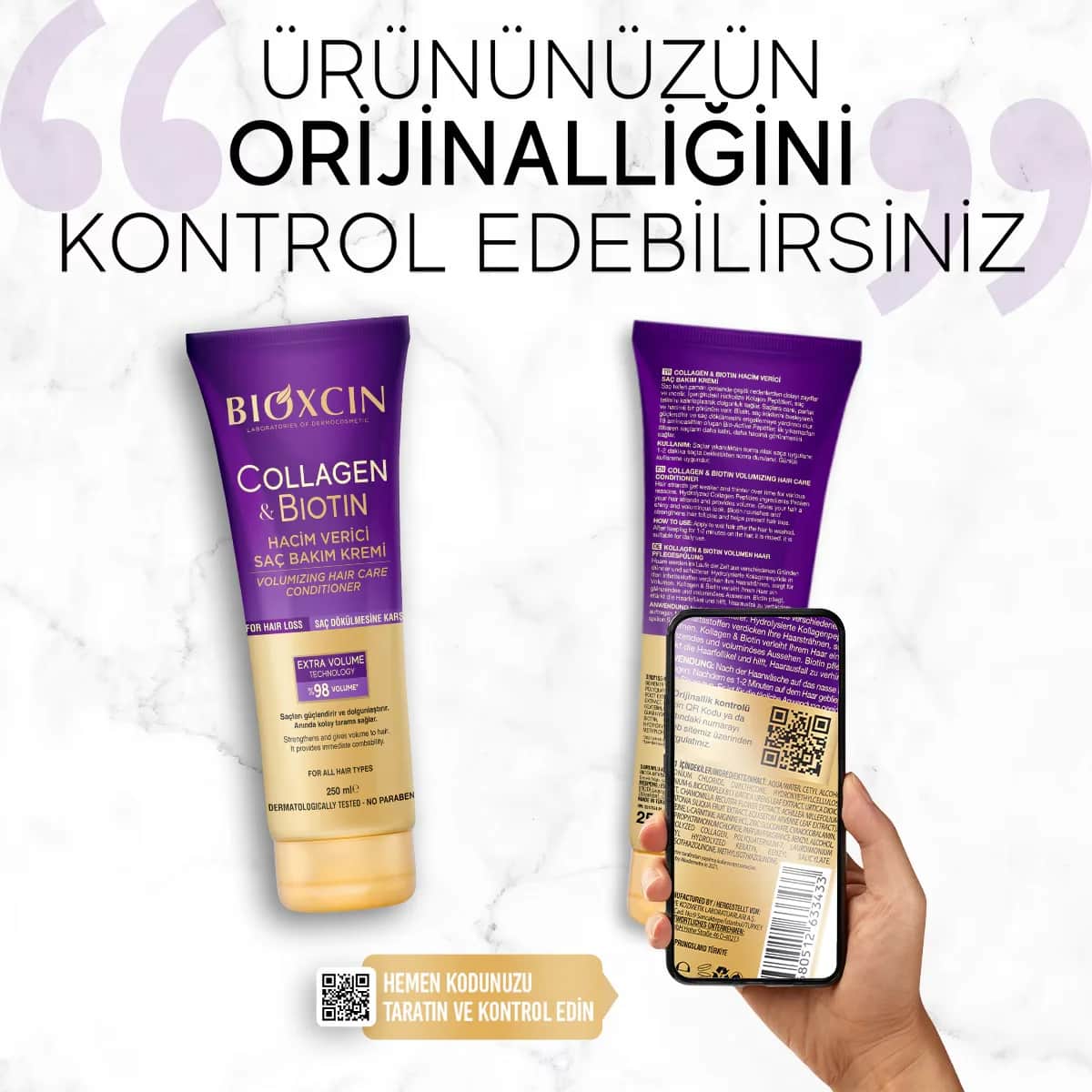 Bioxcin Collagen Biotin Volumizing Hair Cream 250 ml