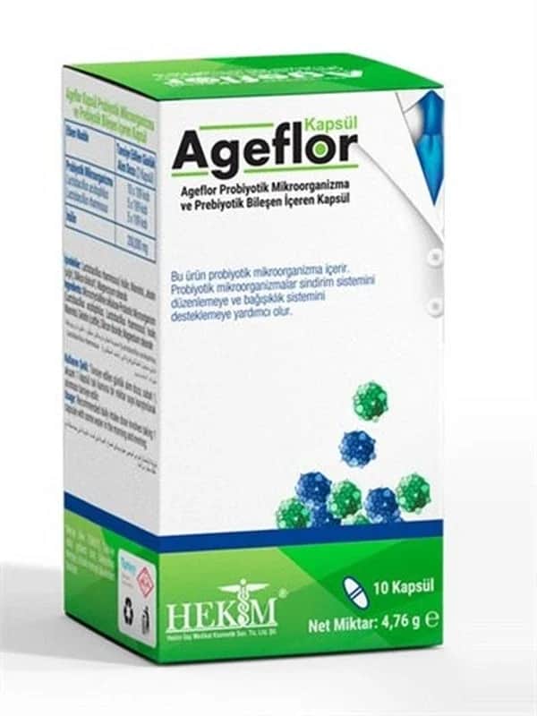 Ageflor Probiotic Microorganism &amp; Prebiotic Ingredients 10 capsules