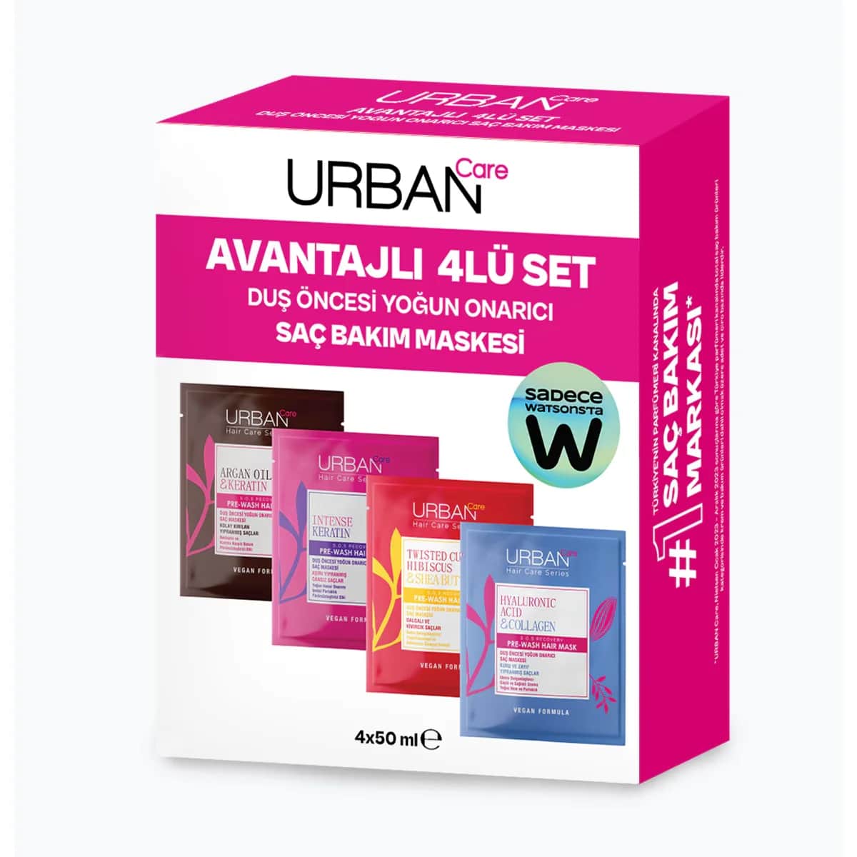 Urban Care Hair Care Mask Set Of 4 (4 x50 ml)