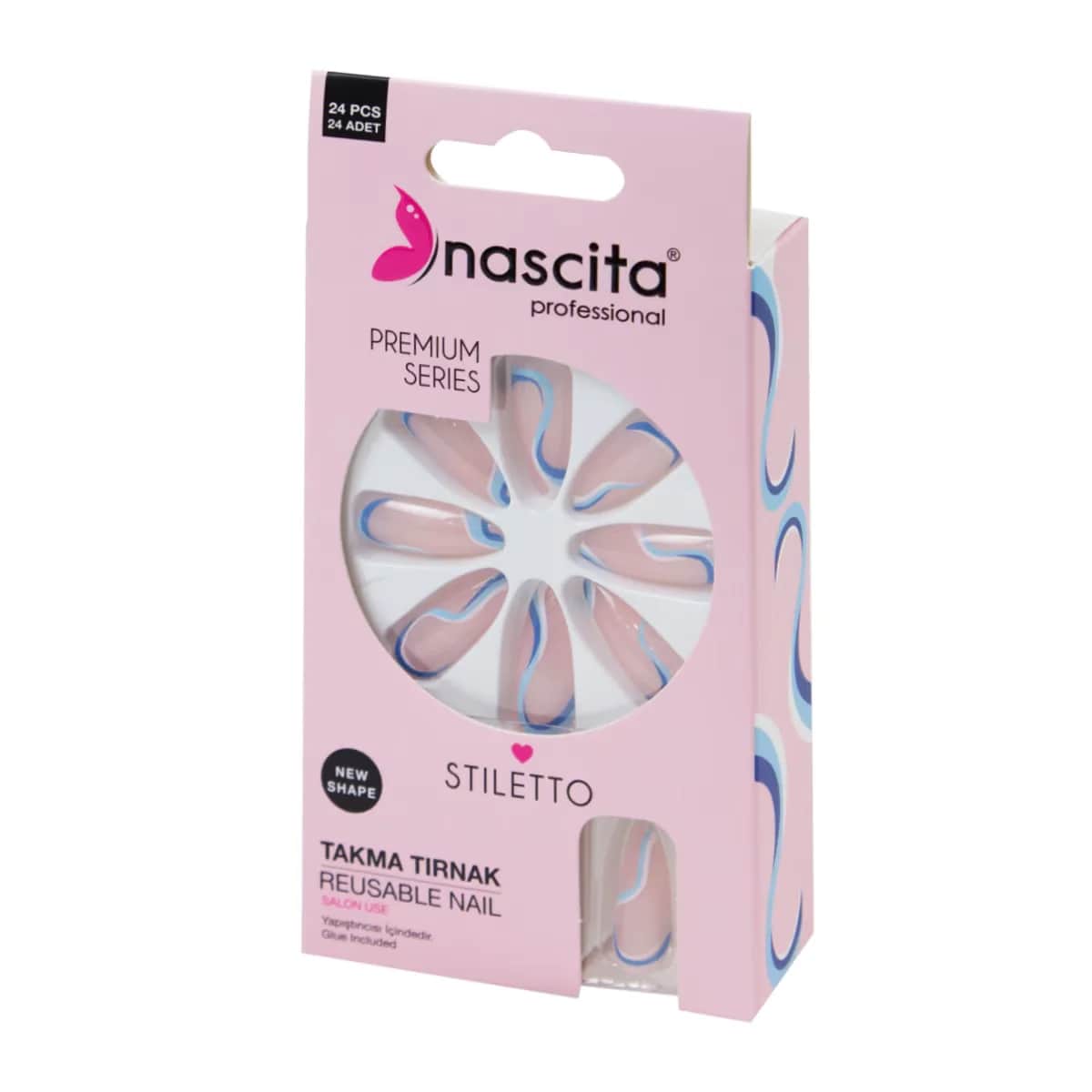 Nascita False Nails Blue 24 pcs