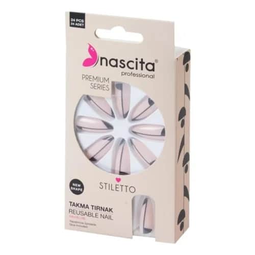 Nascita 24 Premium Colorful Stiletto False Nails Set