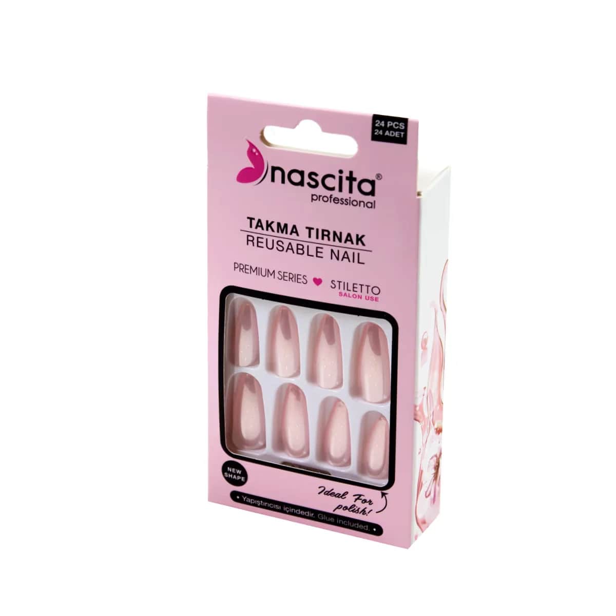 Nascita False Nails Pink Pearl 24 pcs