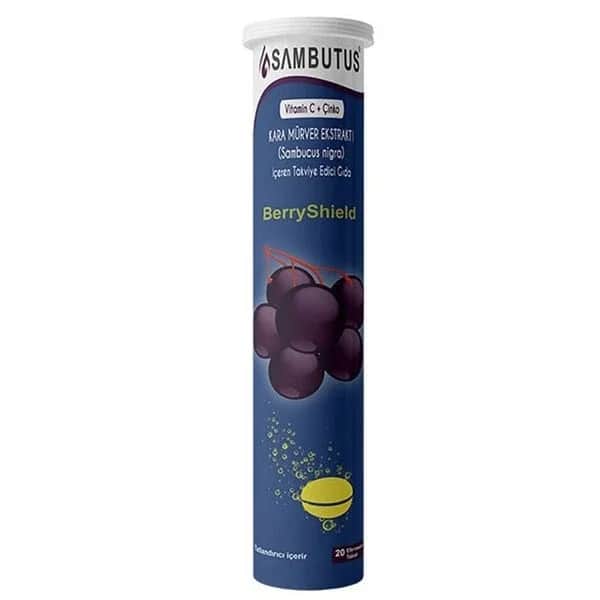 Salus Pharmaceutical Sambutus Black Elderberry Extract + Vitamin C + Zinc 20 effervescent Tablets
