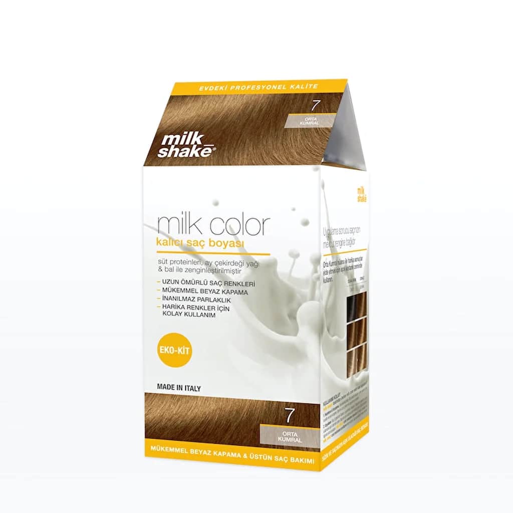 Milk Shake Milk Color Permanent Hair Dye 7 - Medium Blonde - Eco Kit