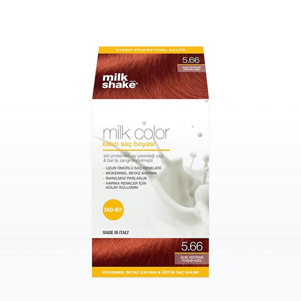 Milk Shake Milk Color Permanent Hair Dye 5.66 - Light Chestnut Intense Red - Eco Kit