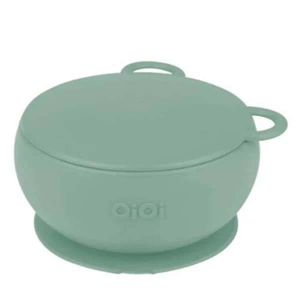 Oioi Silicone Bowl With Lid 6 months+ River Green