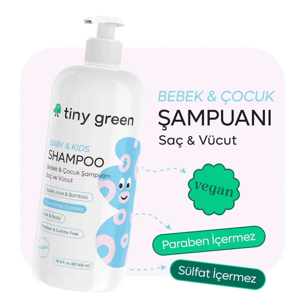 Tiny Green Baby And Child Hair And Body Shampoo Chamomile Scented 500 ml