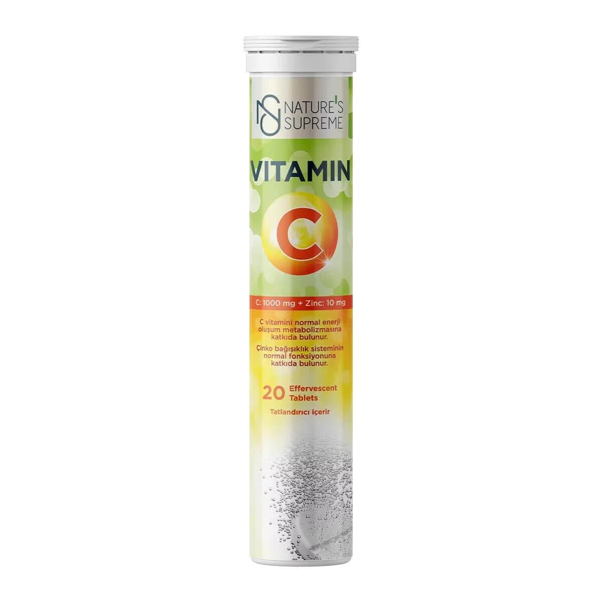 Nature's Supreme Vitamin C And Zinc Food Supplement 20 tablets