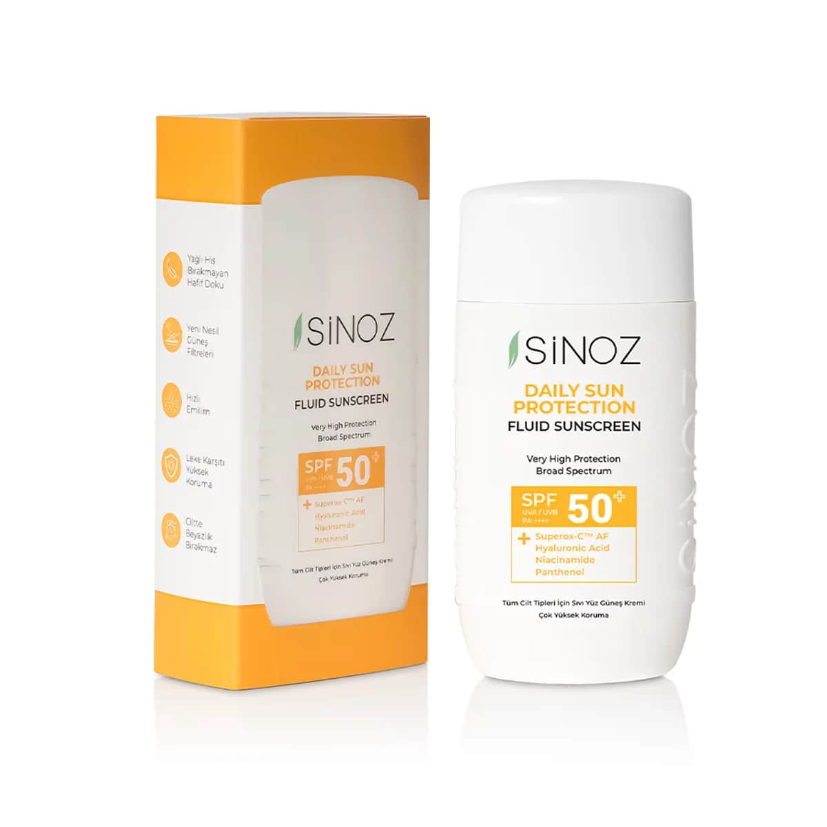 Sinoz Spf50 daily Use Liquid Sun Cream 50 ml