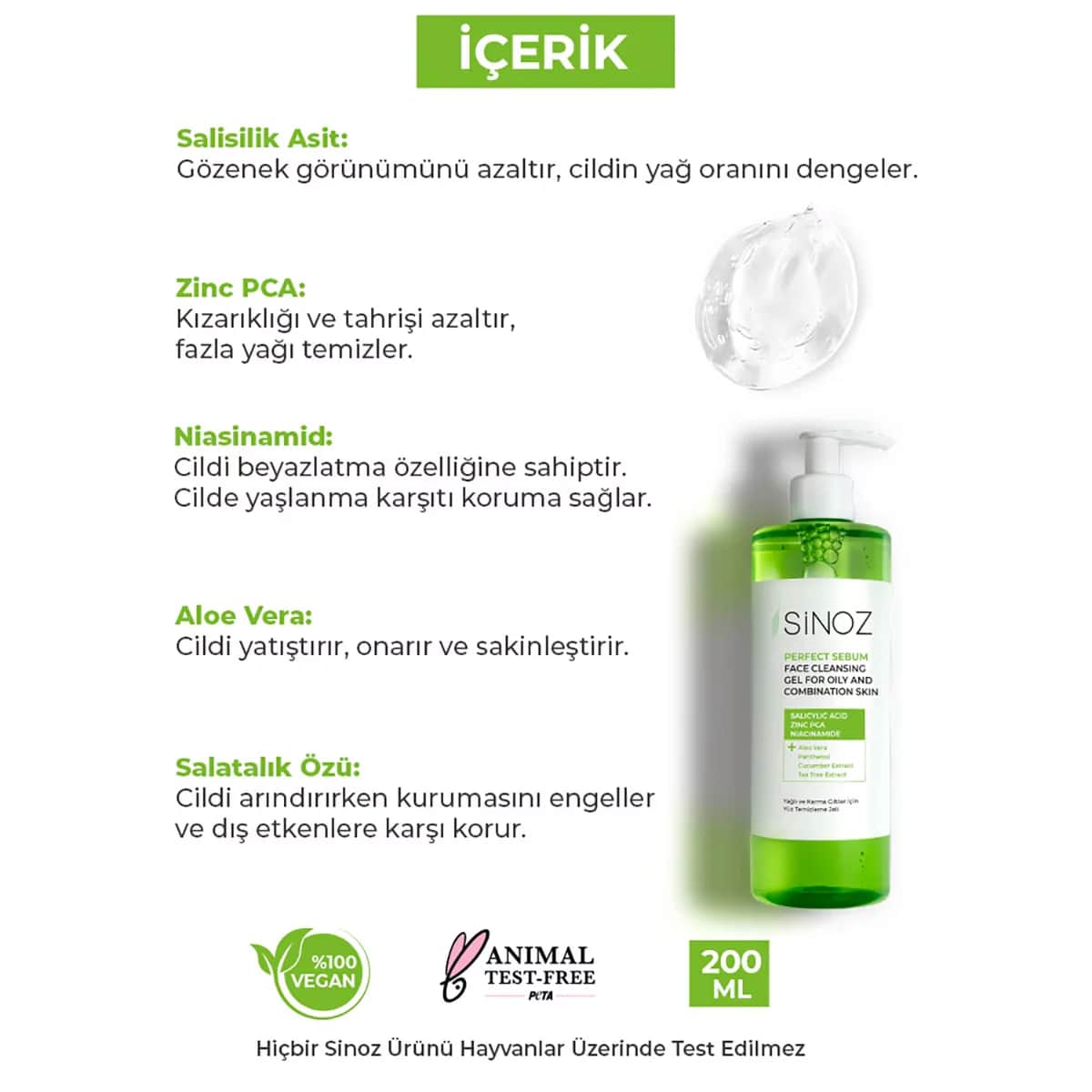 Sinoz Oily And Combination Skin Facial Cleansing Gel 200 ml
