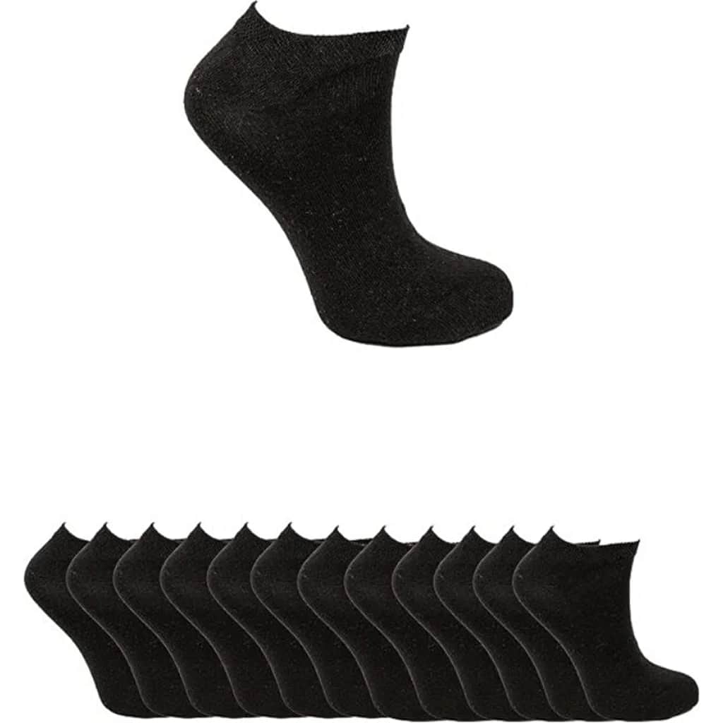 Ozzy Socks Men's 12-pack Seamless Ankle Socks Black 40/44