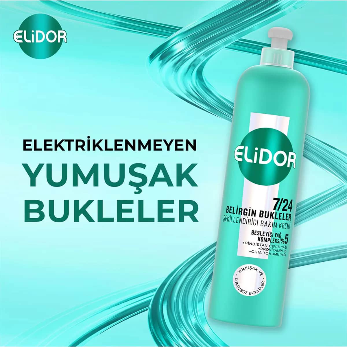 Elidor 7/24 styling Hair Care Cream Definite Curls Wavy And Curly Hair 240 ml
