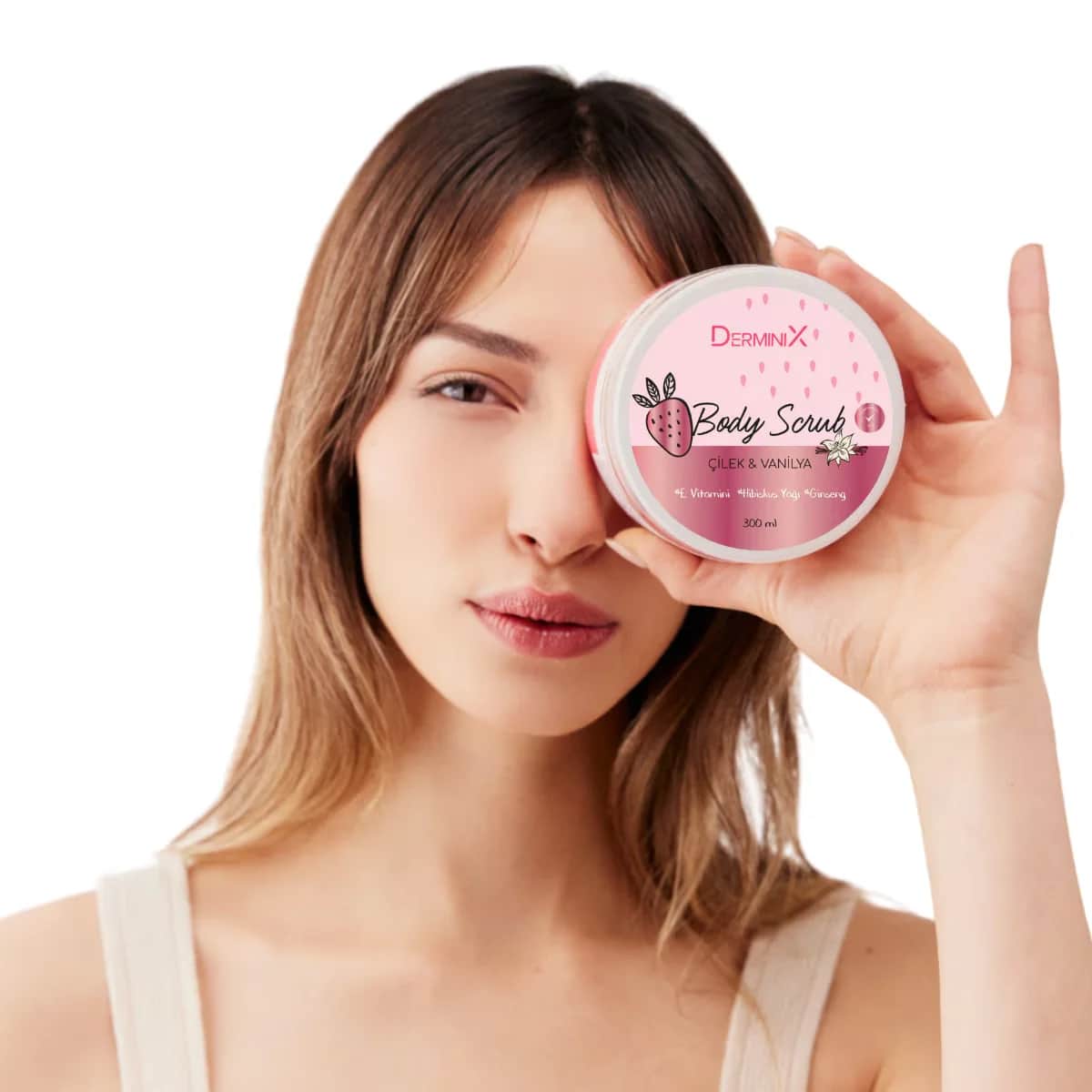 Derminix Strawberry Vanilla Body Scrub 300ml - Exfoliating Glow