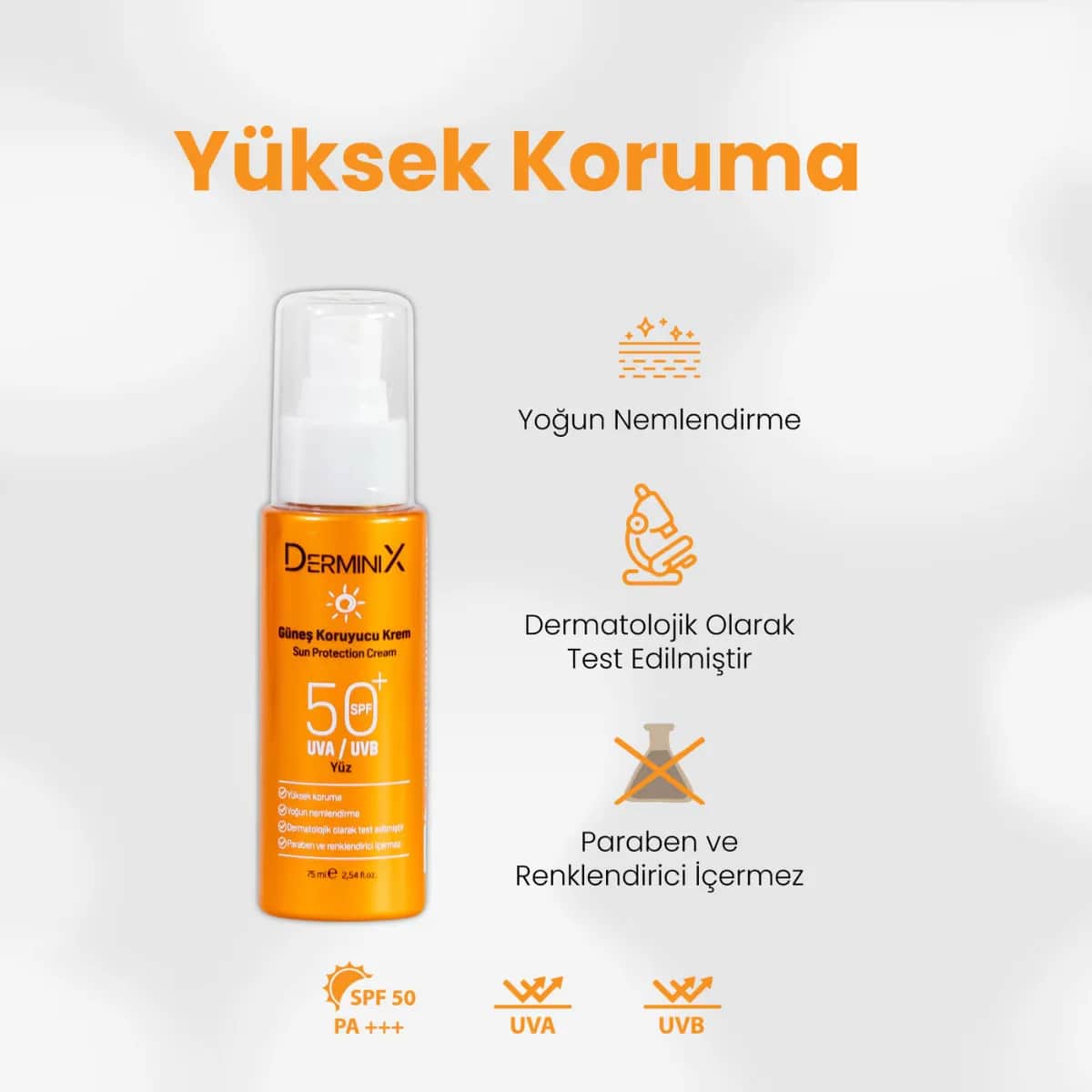 Derminix Face Sunscreen Spray Cream Spf50+ 75 ml
