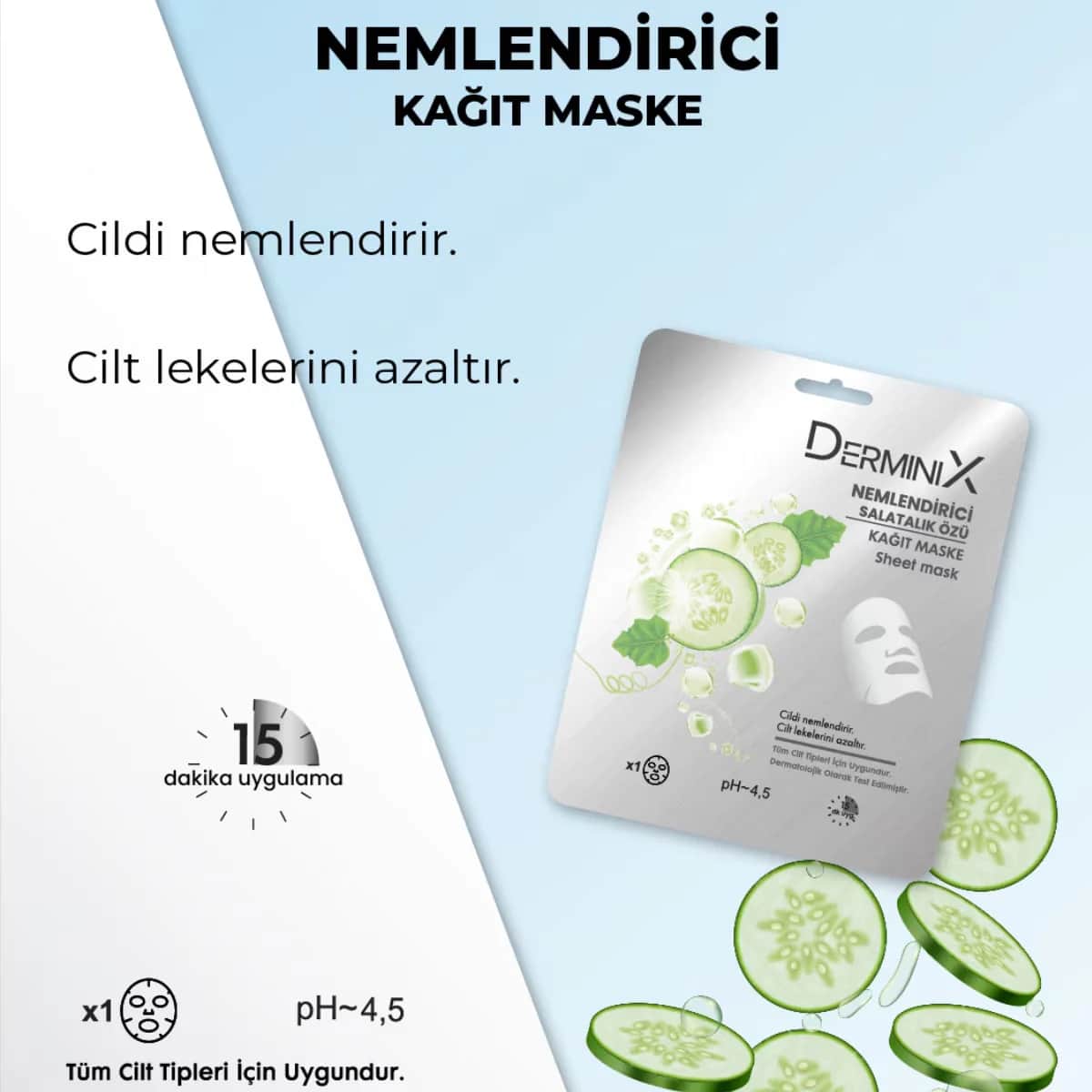 Derminix Cucumber Moisturizing Paper Mask - Hydrating &amp; Soothing
