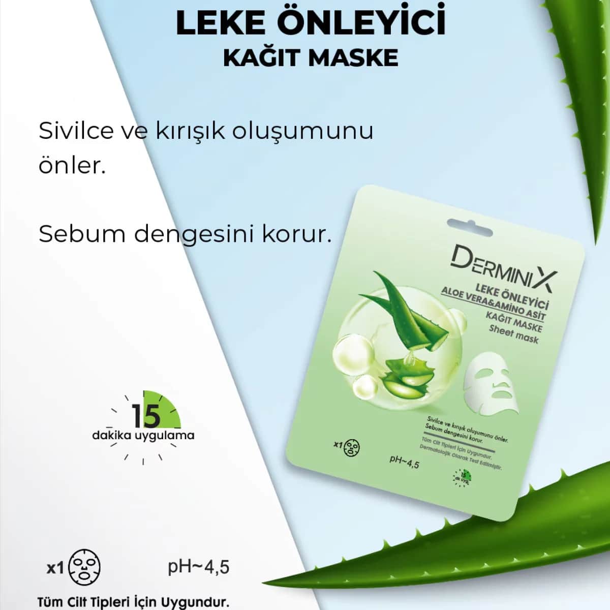 Derminix Aloe Vera Anti-Spot Mask with Amino Acids - 1 Piece