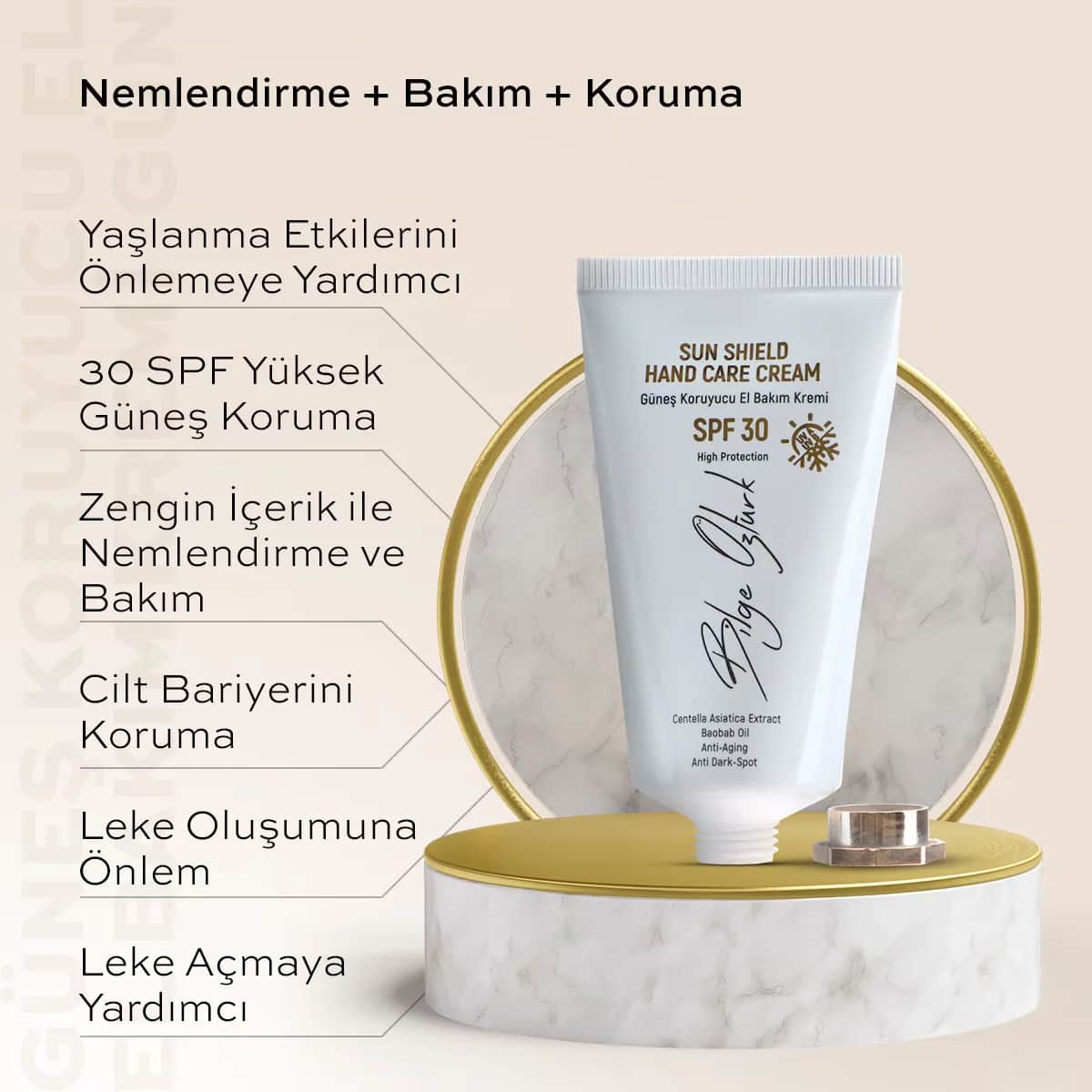 Bilge Öztürk Sun Protection Hand Care Cream Spf30 50 ml