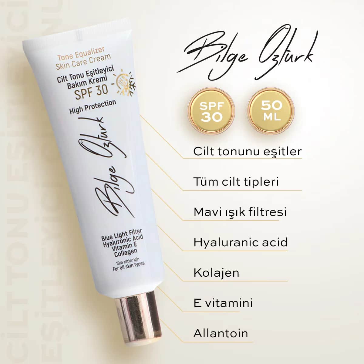 Bilge Öztürk Tone Equalizing Care Cream Spf30 50 ml