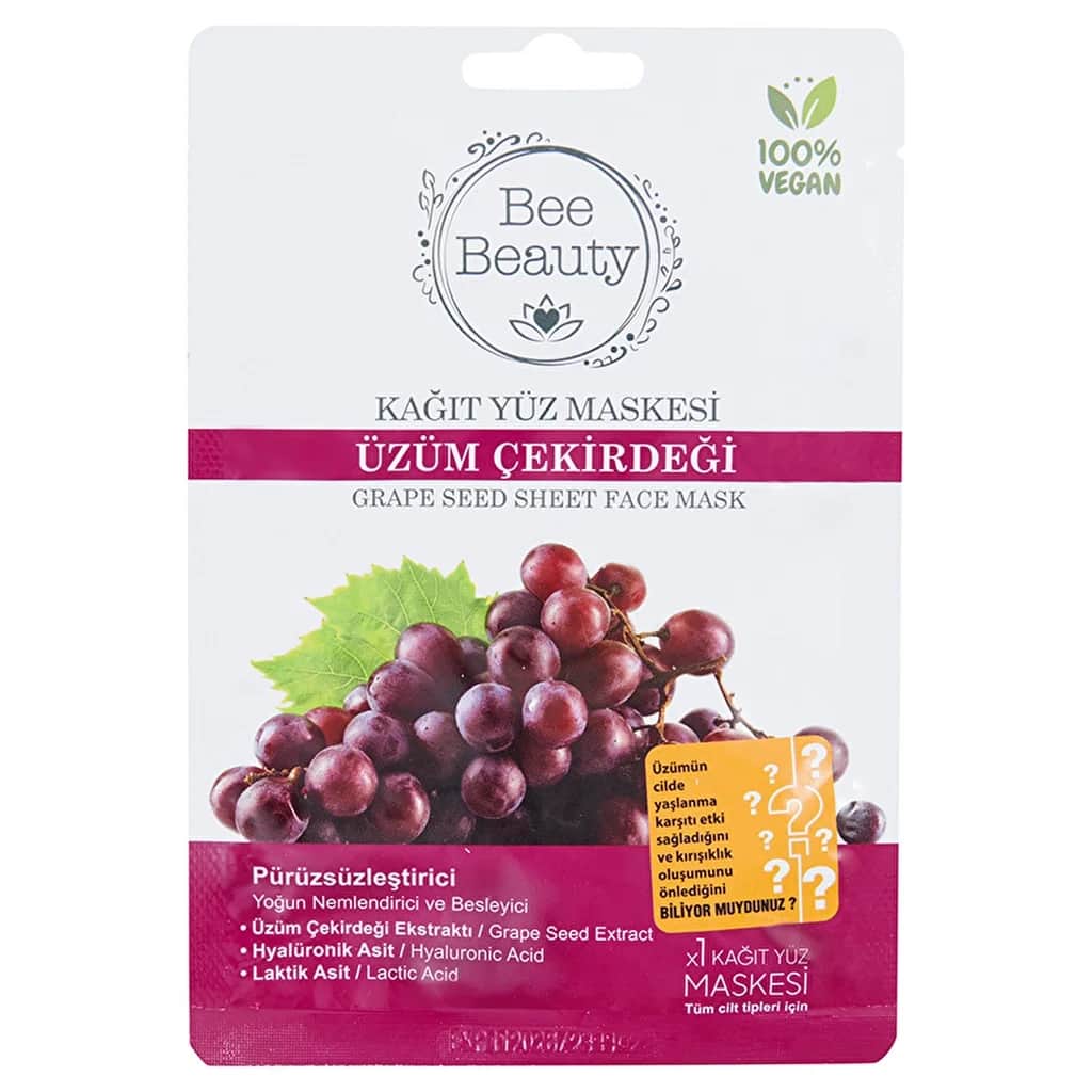 Bee Beauty Grape Seed Superfood Sheet Mask for Radiant Skin