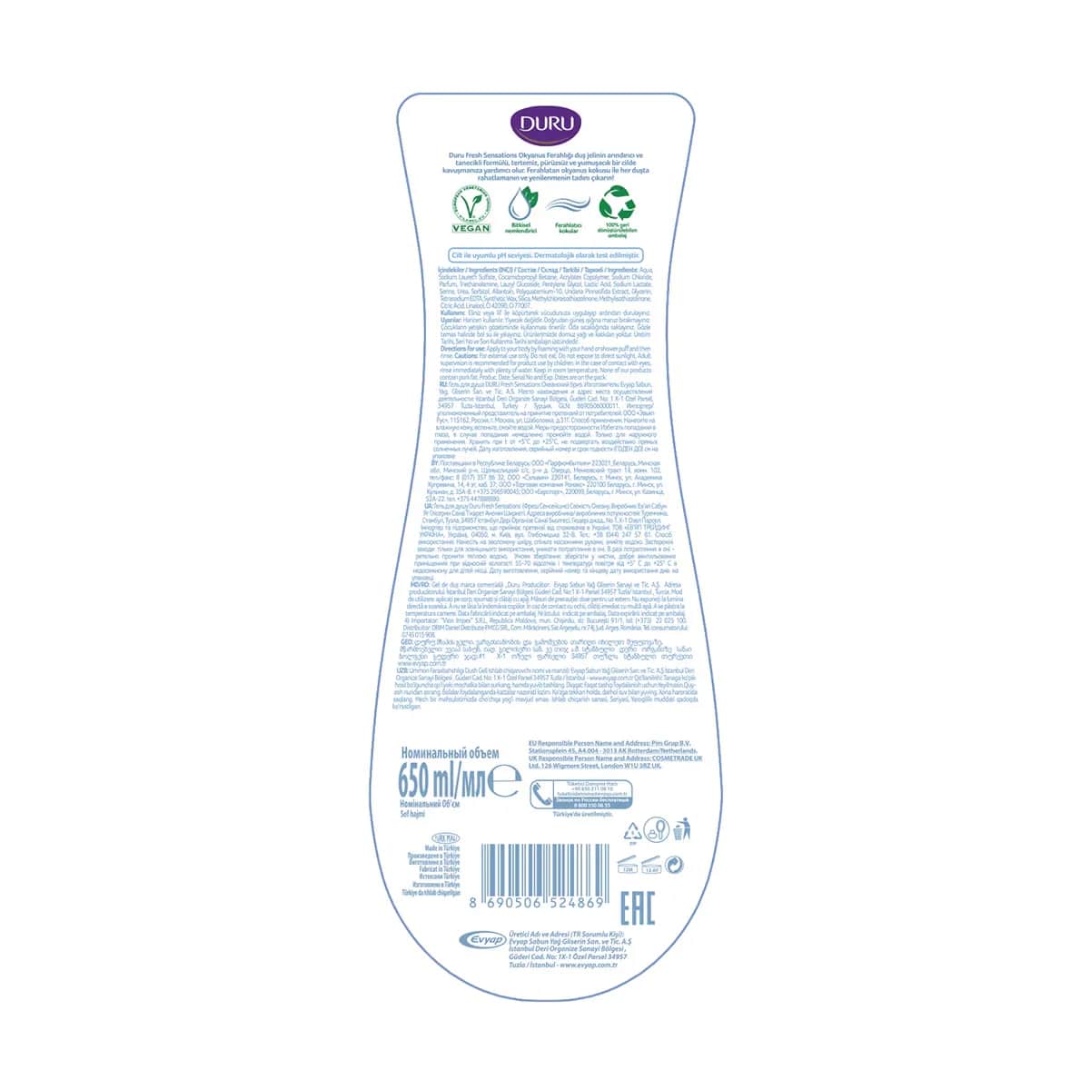 Duru Shower Gel Fresh Ocean Breeze 650 ml