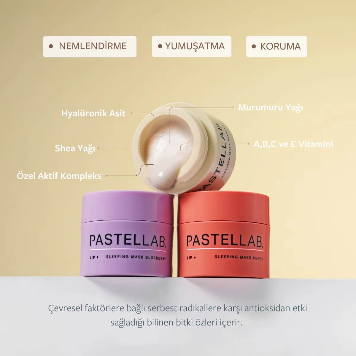 Pastellab. Lip Sleeping Mask Lip Care Mask Vanilla