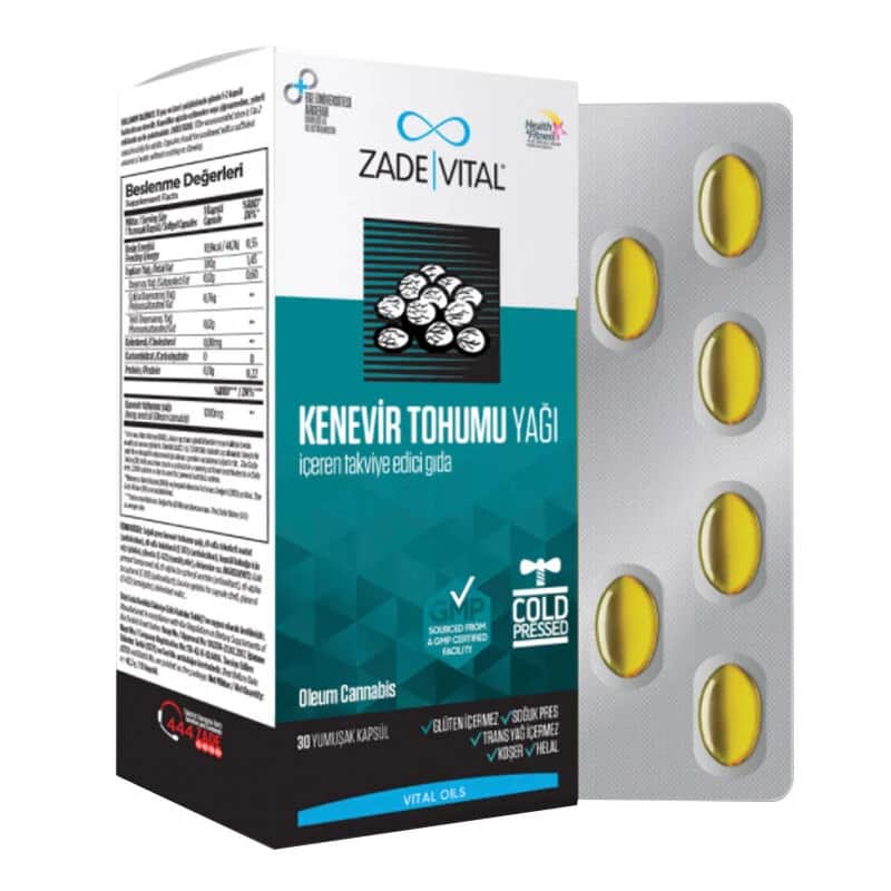 Zade Vital Hemp Seed Oil 1000 mg 30 soft Capsules