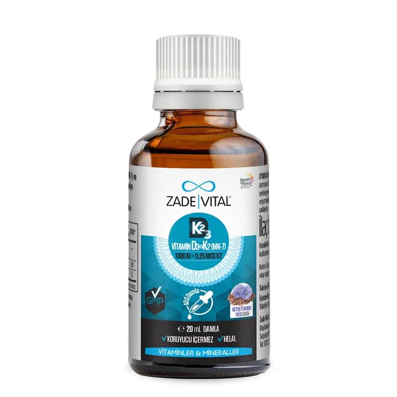 Zade Vital Vitamin D3 k2 and Flaxseed Drops 20 ml