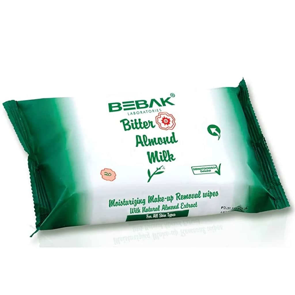 Bebak Bitter Almond Milk Make-up Remover Wipes 20 pcs