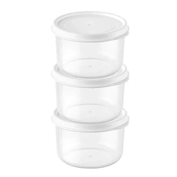 Bee Home 3-Piece Round Storage Box Set, Dishwasher Safe, 360ml