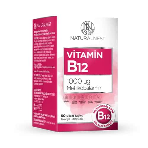 Naturalnest Vitamin B12 1000 mcg 60 sublingual Tablets
