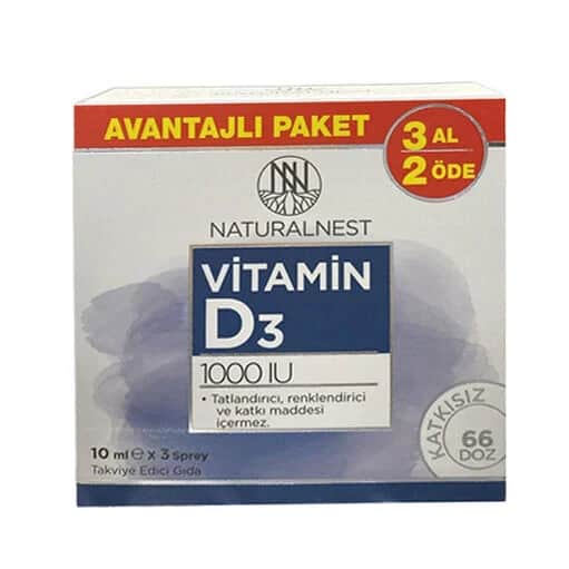 Naturalnest Vitamin D3 1000 iu Spray 10 ml Buy 3 pay 2