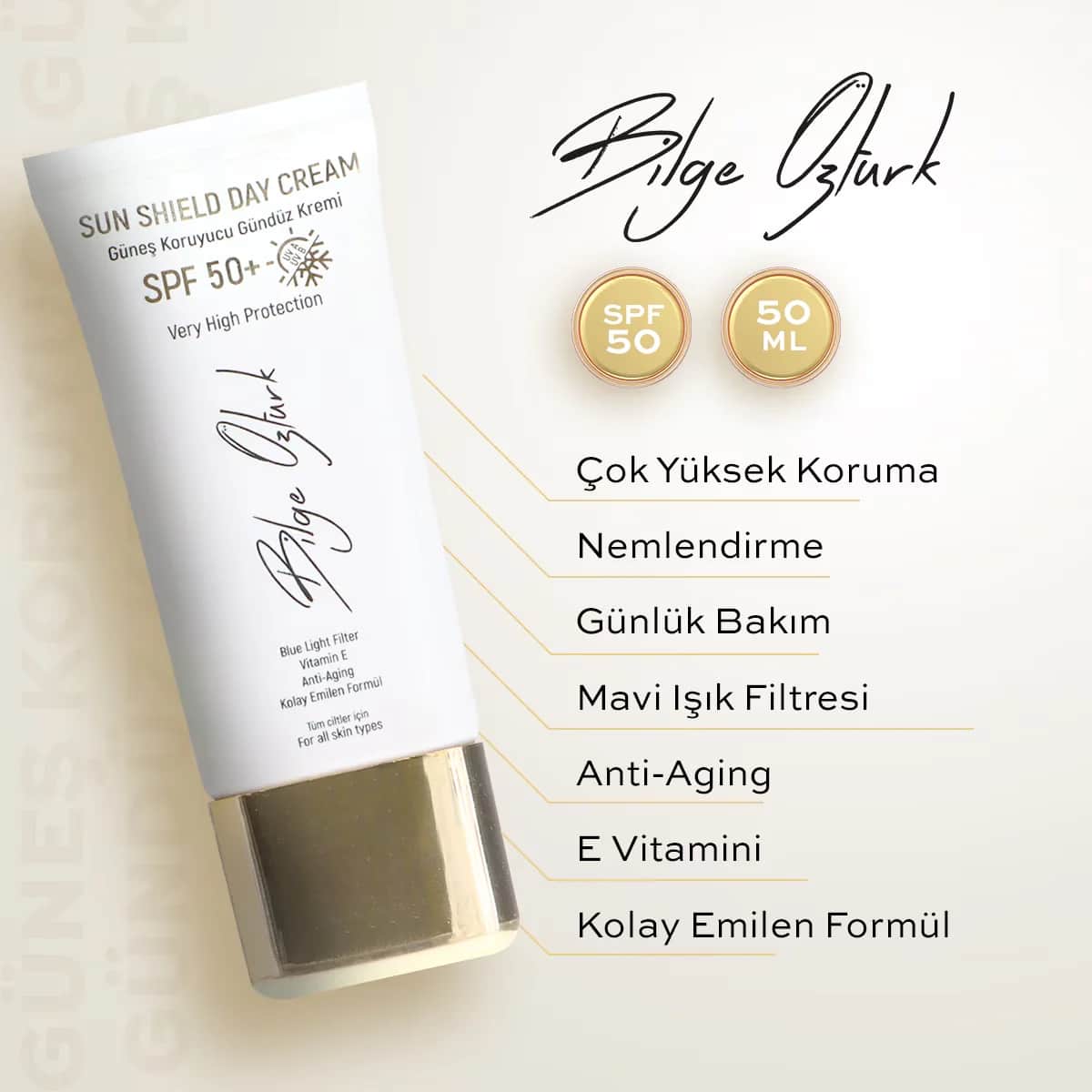 Bilge Öztürk Sun Shield Day Cream Spf50 50 ml